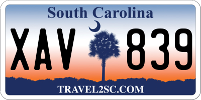 SC license plate XAV839