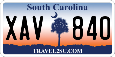 SC license plate XAV840