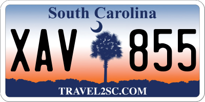 SC license plate XAV855