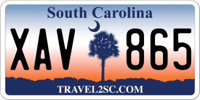SC license plate XAV865