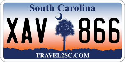SC license plate XAV866