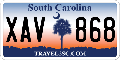 SC license plate XAV868