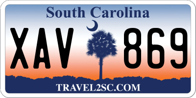 SC license plate XAV869