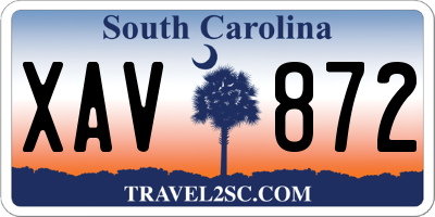 SC license plate XAV872