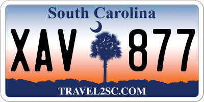SC license plate XAV877