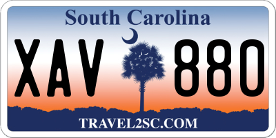 SC license plate XAV880
