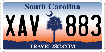 SC license plate XAV883