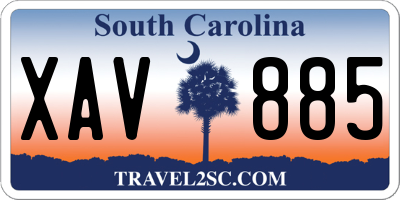 SC license plate XAV885