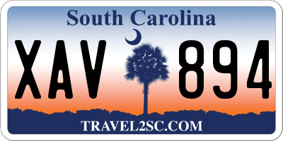 SC license plate XAV894