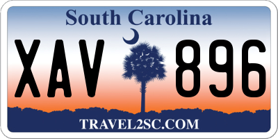 SC license plate XAV896