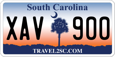 SC license plate XAV900