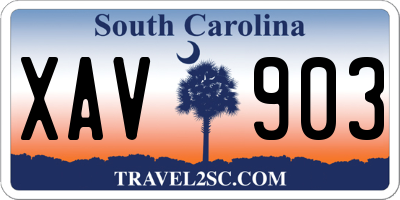 SC license plate XAV903