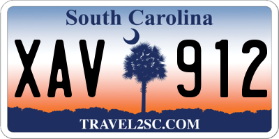 SC license plate XAV912