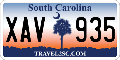 SC license plate XAV935