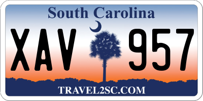 SC license plate XAV957