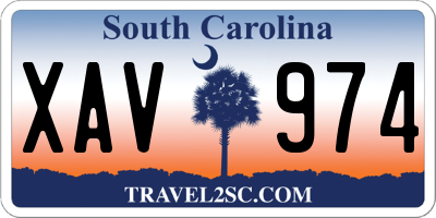SC license plate XAV974