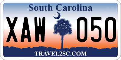 SC license plate XAW050