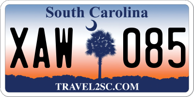 SC license plate XAW085