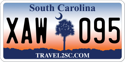 SC license plate XAW095
