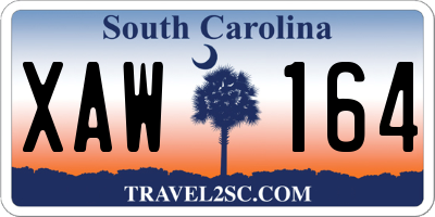 SC license plate XAW164