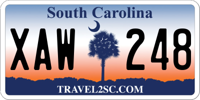 SC license plate XAW248