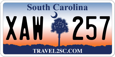 SC license plate XAW257