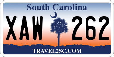 SC license plate XAW262