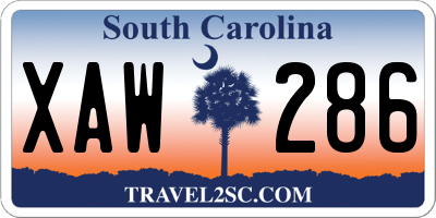 SC license plate XAW286