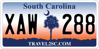SC license plate XAW288