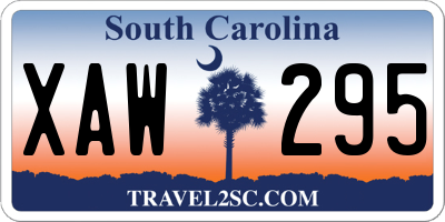 SC license plate XAW295