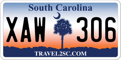 SC license plate XAW306