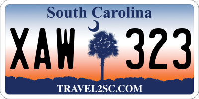 SC license plate XAW323