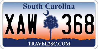 SC license plate XAW368