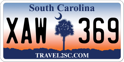 SC license plate XAW369
