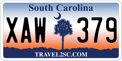 SC license plate XAW379