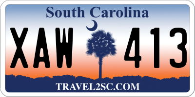 SC license plate XAW413