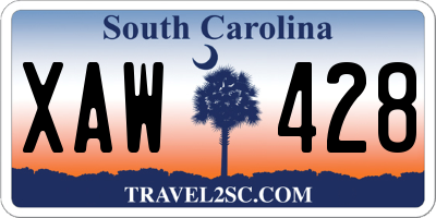 SC license plate XAW428