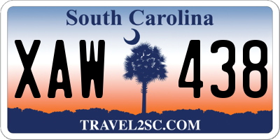SC license plate XAW438