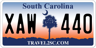 SC license plate XAW440