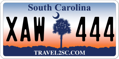 SC license plate XAW444