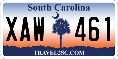 SC license plate XAW461
