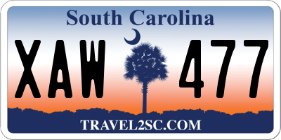 SC license plate XAW477