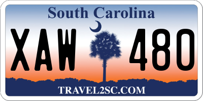 SC license plate XAW480