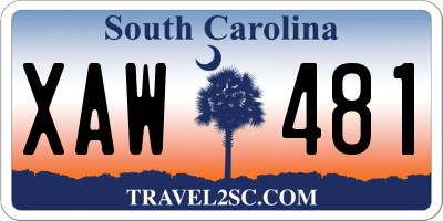 SC license plate XAW481