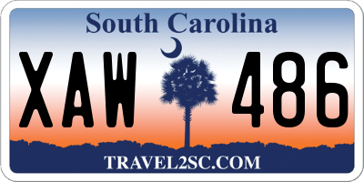 SC license plate XAW486