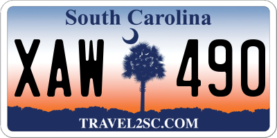 SC license plate XAW490