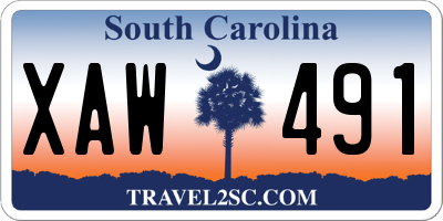 SC license plate XAW491