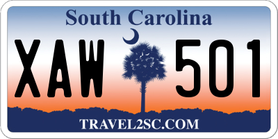 SC license plate XAW501
