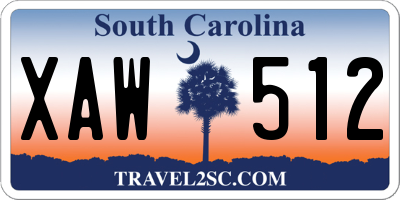 SC license plate XAW512