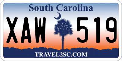 SC license plate XAW519
